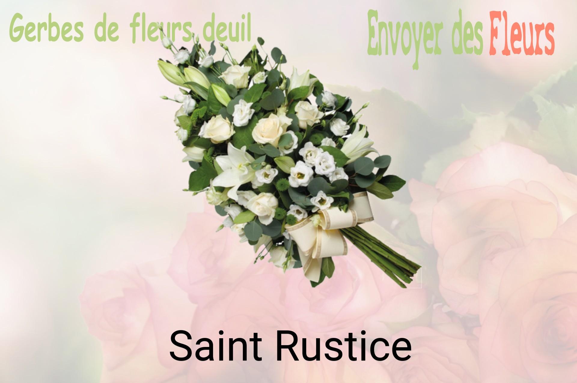 Gerbe de fleurs de deuil livrée à Saint-Rustice